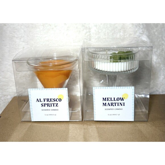Set Of 2 - Cocktail Martini Glass Scented Candles - Bullseye's Playground - Picture 3 of 11